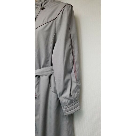 Vintage MS. Freddi Lavender/Gray Long Classic Trench Coat/Belt Size 10 - Picture 6 of 9